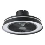 Eglo Wentylator Sufitowy Vallonia 1 ABS Matt Czarny 31.7W 3200lm - 827-865 Przestrajalny Valkoinen + RGB | Ściemnianie