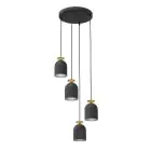 Emibig Lampa Wisząca Target Stal Czarny | Nadaje Się Do 4x E27 - Max 15W