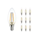 Opakowanie 10x Noxion Lucent LED E14 świeca Włókno Przezroczysty 2.5W 250lm - 827 Bardzo Ciepła Biel | Zamienne 25W